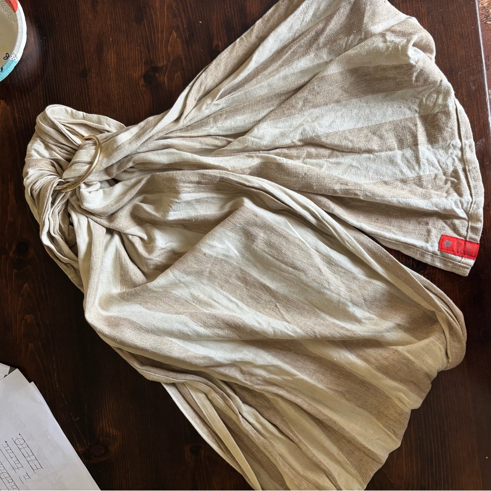 Sakura Bloom Ring Sling Striped Linen